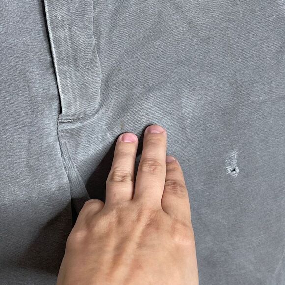 ALLSAINTS Palm Chino Shorts Mens Size 32 Gray Distressed - Picture 2 of 9